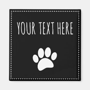 Aimant Empreinte de patte de chien texte personnalisé noi