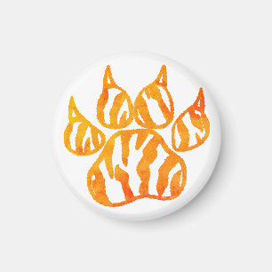Aimant Empreinte de patte de tigre d'aquarelle personnali
