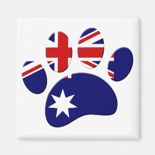 Aimant Empreinte de patte du Drapeau australien