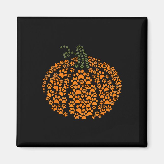 Aimant Empreinte de patte Halloween Citrouille Fantôme Pa (Devant)