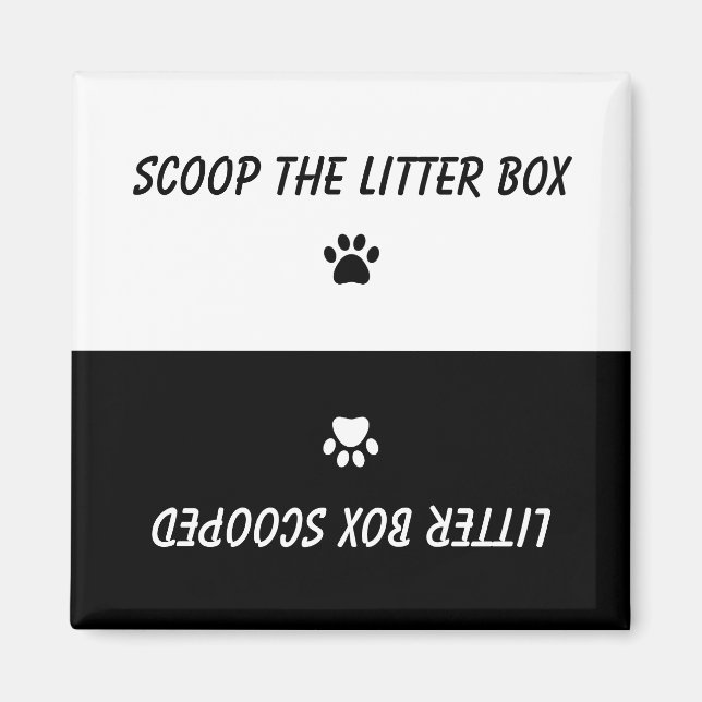 Aimant Empreintes de pattes Scoop the Litter Box Reversib (Devant)