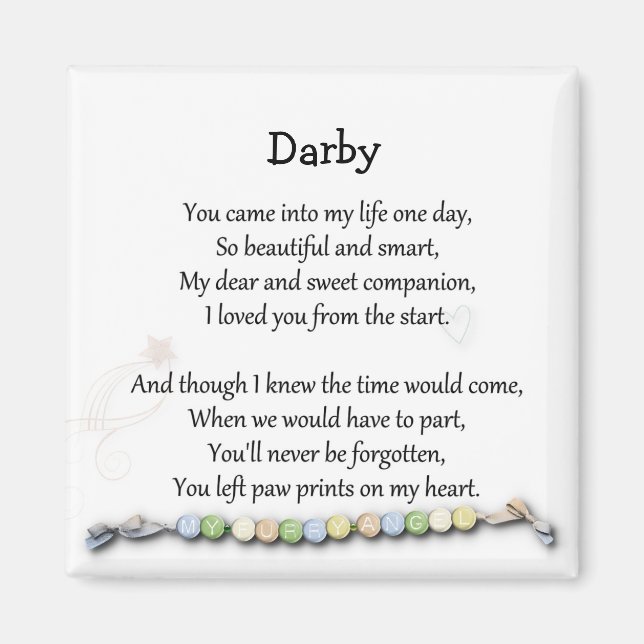 Aimant Empreintes de pattes sur mon coeur animal de compa (Devant)