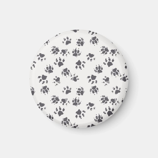 Aimant Empreintes Paw : Chien Monochrome Sans Seamless. (Devant)