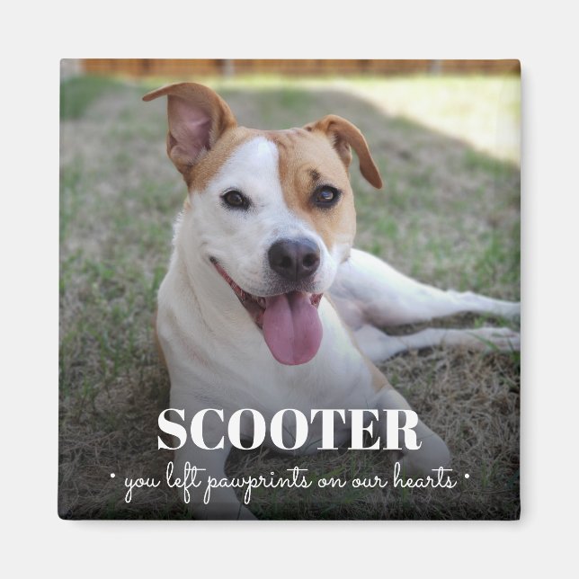 Aimant Empreintes Photo De Chien Sur Notre Coeur (Devant)