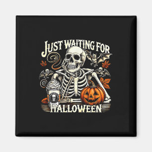 Aimant En attente d'Halloween Funny Skeleton Citrouille