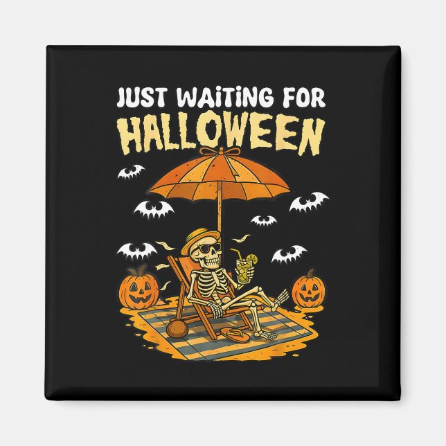 Aimant En Attente D'Halloween Funny Skeleton Éffrayant S (Devant)