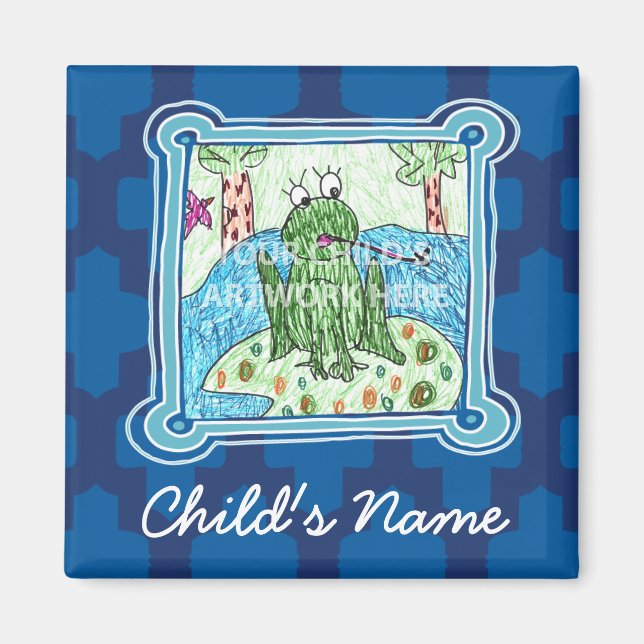 Aimant en carreaux bleus 3,65 $ (Devant)