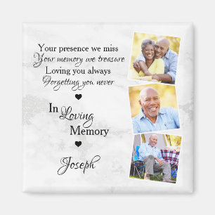 Aimant En Mémoire Amour Personnalisé 3 Photo Memorial
