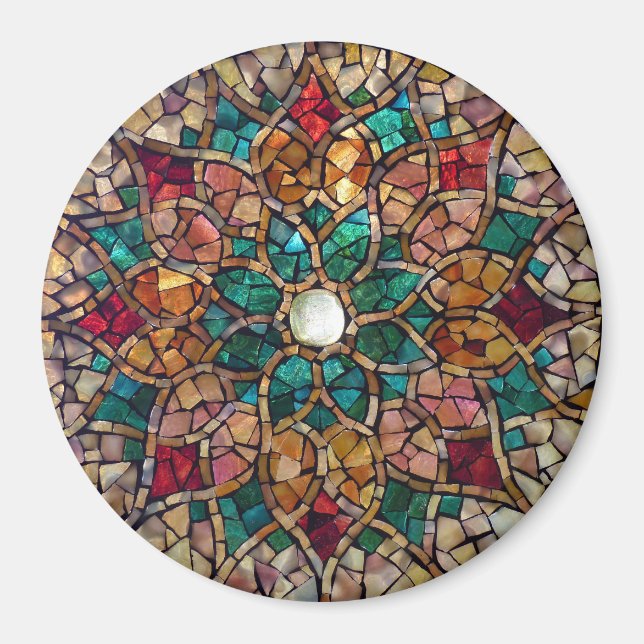 Aimant en mosaïque de verre "Etoile d'automne" (Devant)