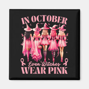 Aimant En Octobre Nous Portons Rose Halloween Cancer Du S