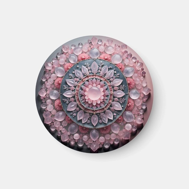Aimant en Quartz Rose (Devant)