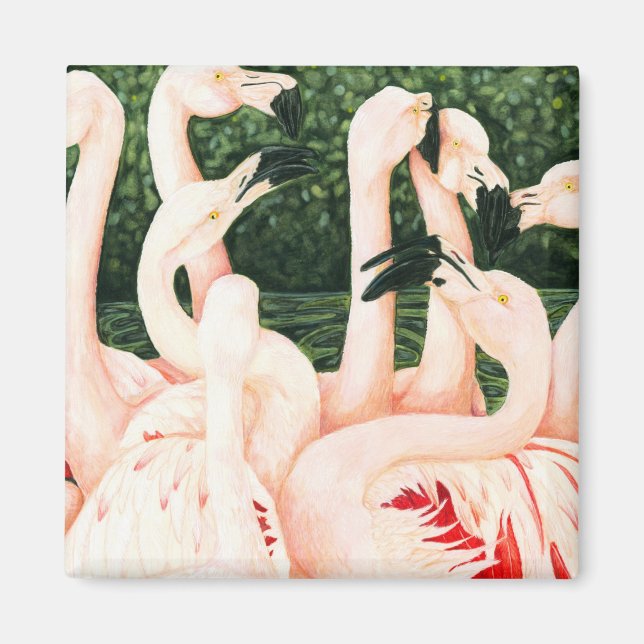Aimant En rose - Flamants roses (Devant)
