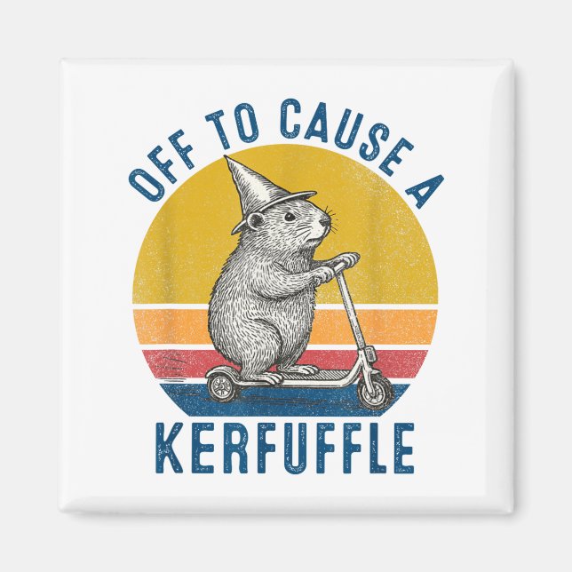 Aimant En route pour causer une pagaille marmotte scooter (Devant)