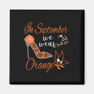 Aimant En septembre We Wear Orange Leukemia Awareness Mon