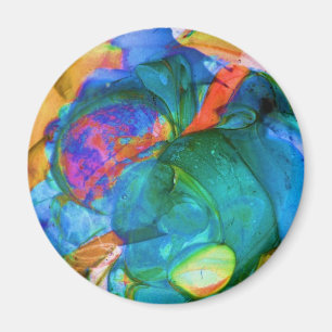 Aimant en verre moderne abstrait de réfrigérateu