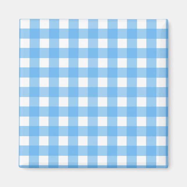 Aimant En vichy bleu ciel (Devant)