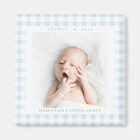 En vichy Bleu Vérifier la date de naissance du béb