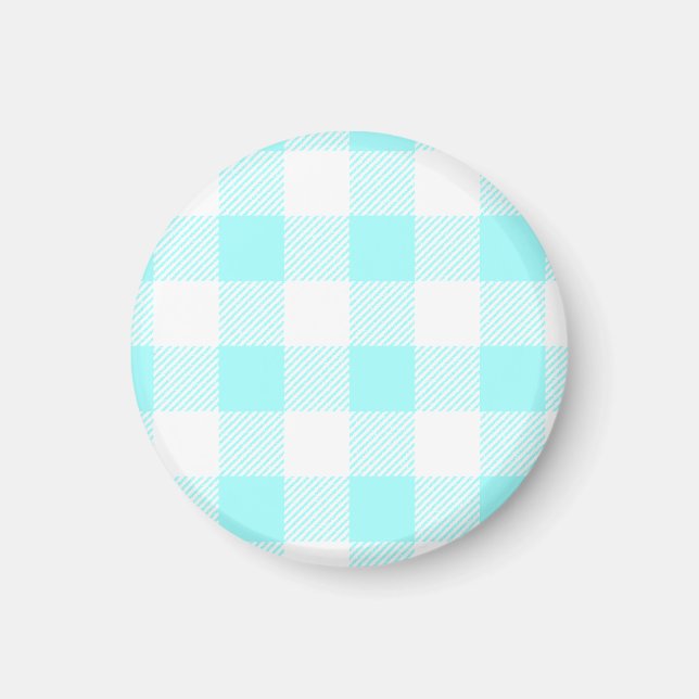 Aimant en vichy Motif de contrôle (bleu clair) (Devant)