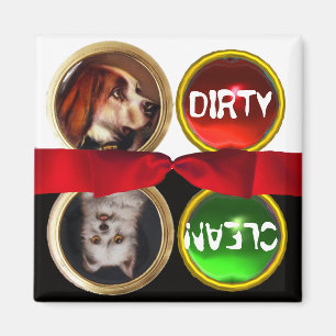 AIMANT ENAMEL MINIATURE DOG PORTRAITS DIRTY CLEAN