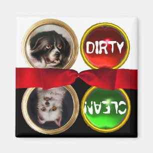 AIMANT ENAMEL MINIATURE PORTRAITS DE CHIEN DIRTY PROPRE