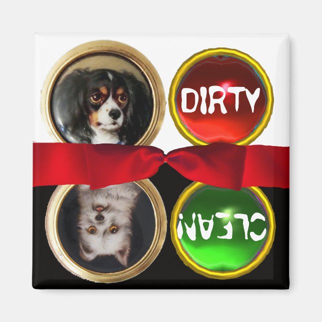 AIMANT ENAMEL MINIATURE PORTRAITS DE CHIEN DIRTY PROPRE (Devant)