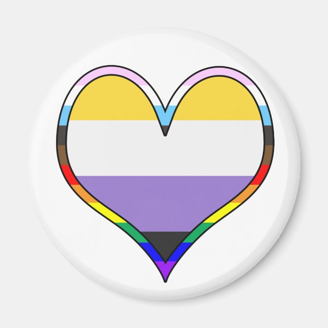 Aimant Enby Pride Heart (Devant)