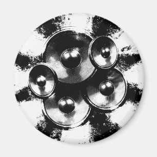 Aimant Enceintes musicales noir et blanc