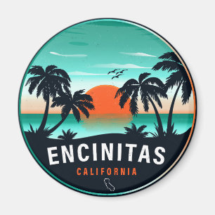 Aimant Encinitas California Retro Sunset Souvenirs 80s