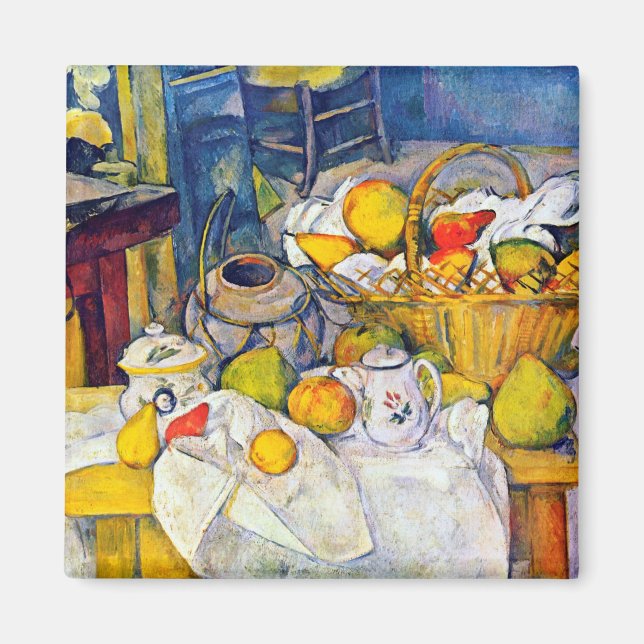 Aimant Encore la vie avec panier de fruits, Paul Cezanne (Devant)