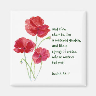 Aimant Encourage Promise Scripture Isaiah Poppy Garden