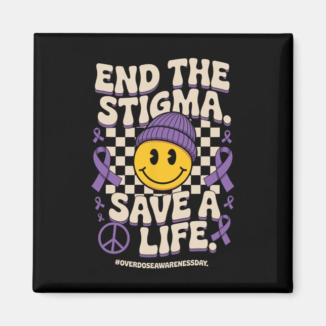 Aimant End The Stigma Save A Life Groovy Overdose Awarene (Devant)