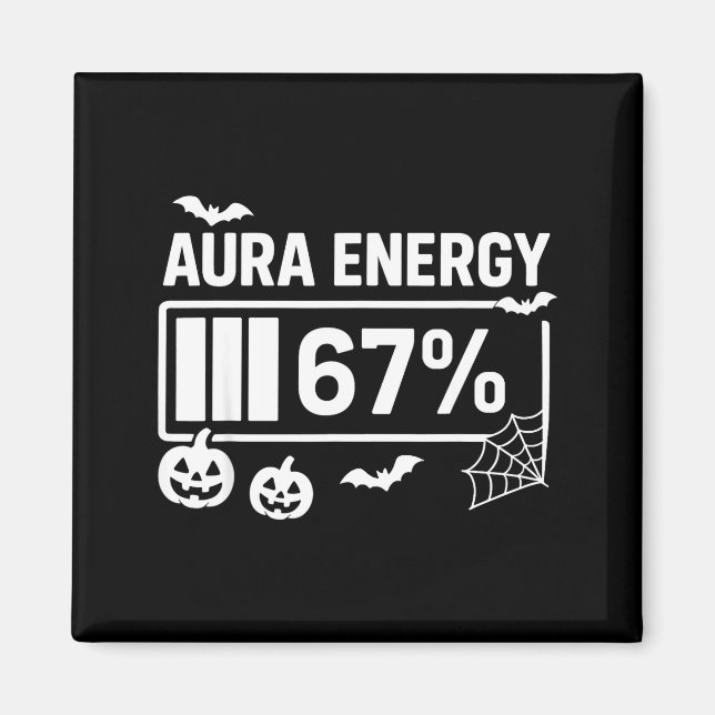 Aimant Énergie d'aura 67 pour cent 6 7 mème halloween  (Devant)