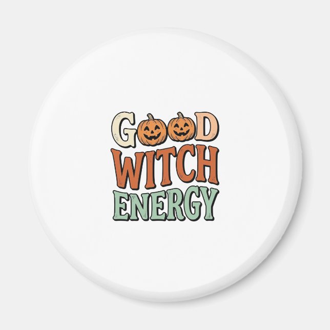 Aimant Énergie de bonne sorcière design vectoriel Hallowe (Devant)