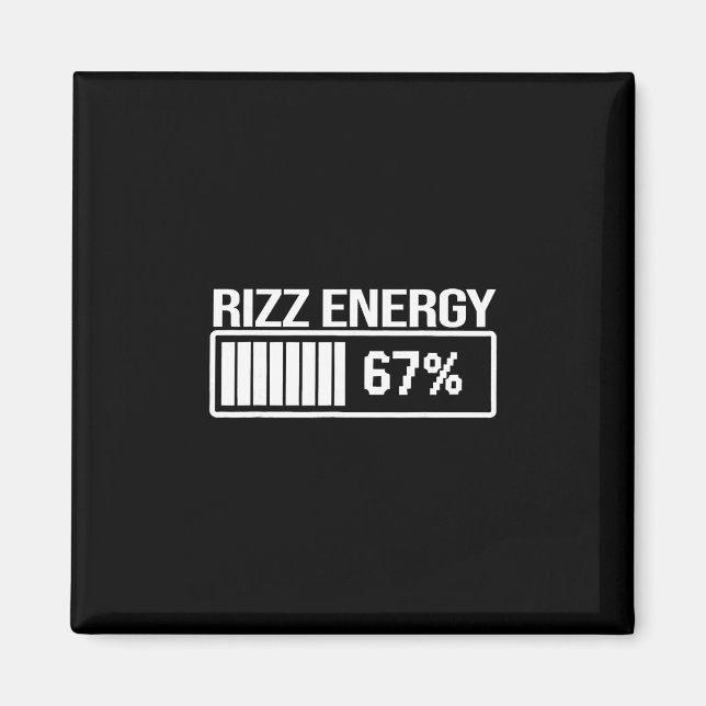 Aimant Énergie Rizz à 67 Mème drôle Six Sept Gen Alpha  (Devant)