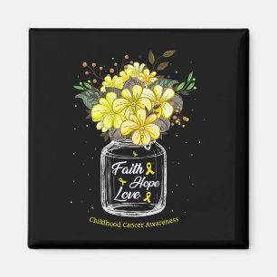Aimant Enfance Cancer Faith Love Hope Flower Jar Award
