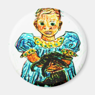 Aimant Enfant avec le lapin