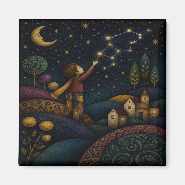 AIMANT ENFANT FANTAISISTE ATTRAPANT LES ÉTOILES (Devant)