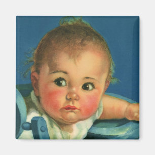 Aimant Enfant vintage, bébé mignon garçon ou fille en cha