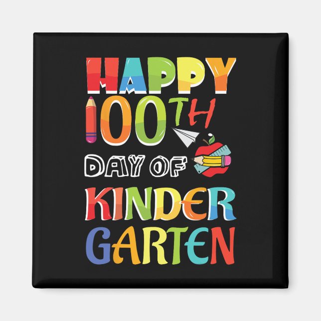 Aimant Enfants 100 Jours D'École Joyeux 100E Jour De Kind (Devant)