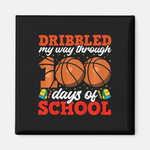 Aimant Enfants 100e Jour De L'École Garçons Basketball 10