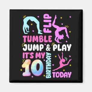 Aimant Enfants 10 ans anniversaire Gymnaste 10ème Gymnast