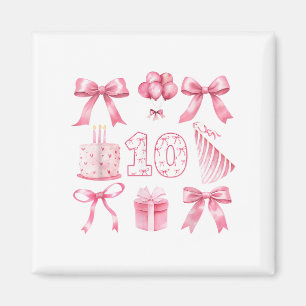 Aimant Enfants 10e Coquette fête d'anniversaire Dix ans G