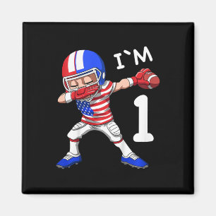 Aimant Enfants 1 Anniversaire Football Américain Dabbing