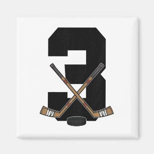 Aimant Enfants 3e Anniversaire Hockey sur Glace Enfants T