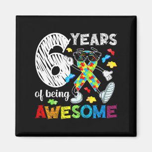 Aimant Enfants 6e Autisme fête d'anniversaire 6 ans Autis