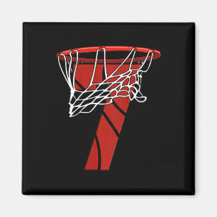 Aimant Enfants 7e anniversaire de basket-ball - Sept ans