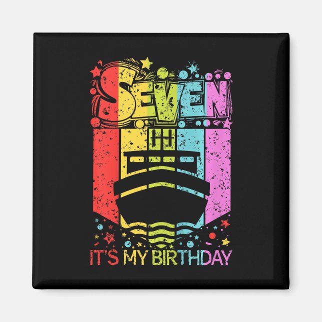 Aimant Enfants 7e Anniversaire Garçon Fille Sept 7 Ans Ba (Devant)