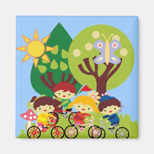 Aimant Enfants à vélo (Devant)