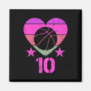Aimant Enfants Basketball Anniversaire 10 ans Garçon fill