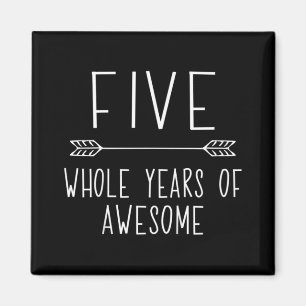 Aimant Enfants Cinquième anniversaire garçon, 5 ans Anniv
